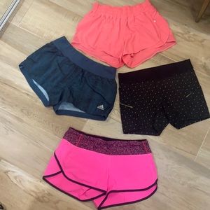 Assorted lululemon and adidas Athletic Shorts.
